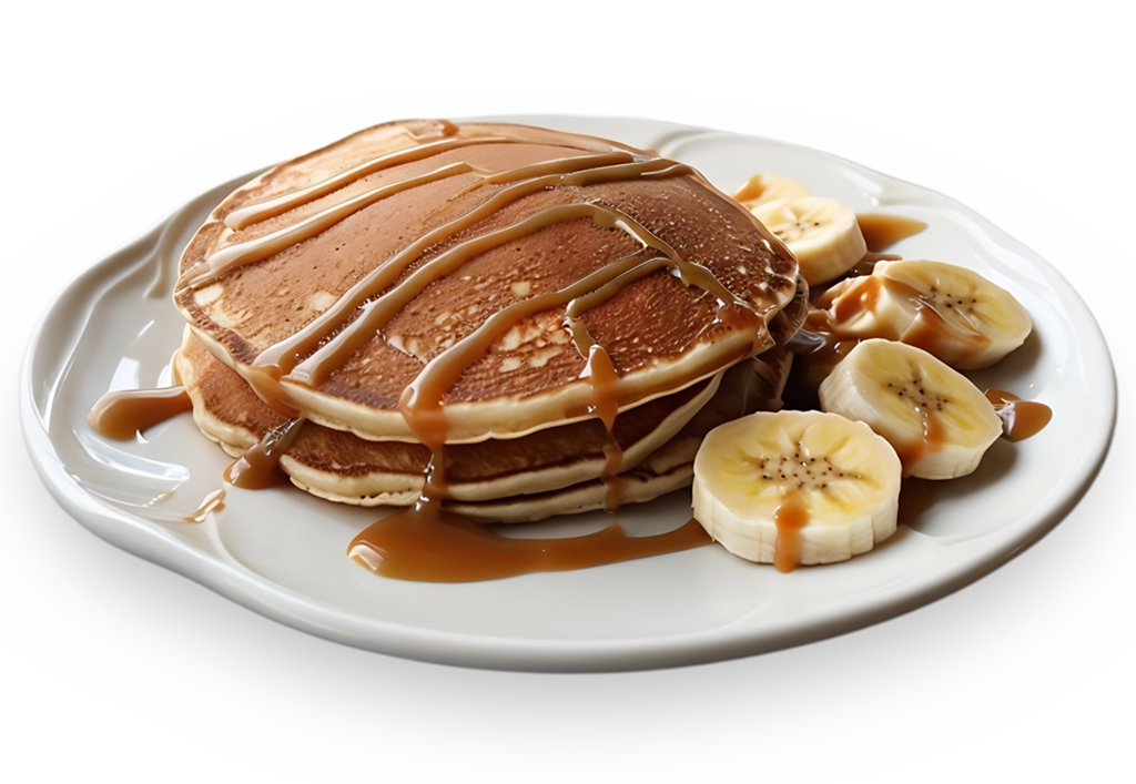 Pancakes With Caramel Drizzle An